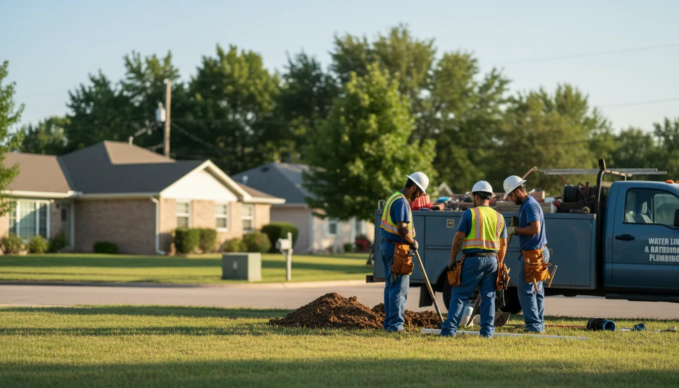 Residential water line and bathroom plumbing service in Akron, AL